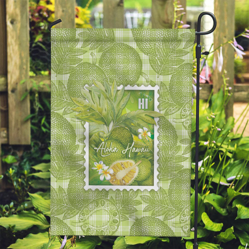 Aloha Hawaii Ulu Palaka Motifs Garden Flag Hawaiian Breadfruit Stylized Stamp LT14 Garden Flag Green - Polynesian Pride