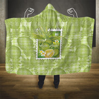 Aloha Hawaii Ulu Palaka Motifs Hooded Blanket Hawaiian Breadfruit Stylized Stamp LT14 - Polynesian Pride