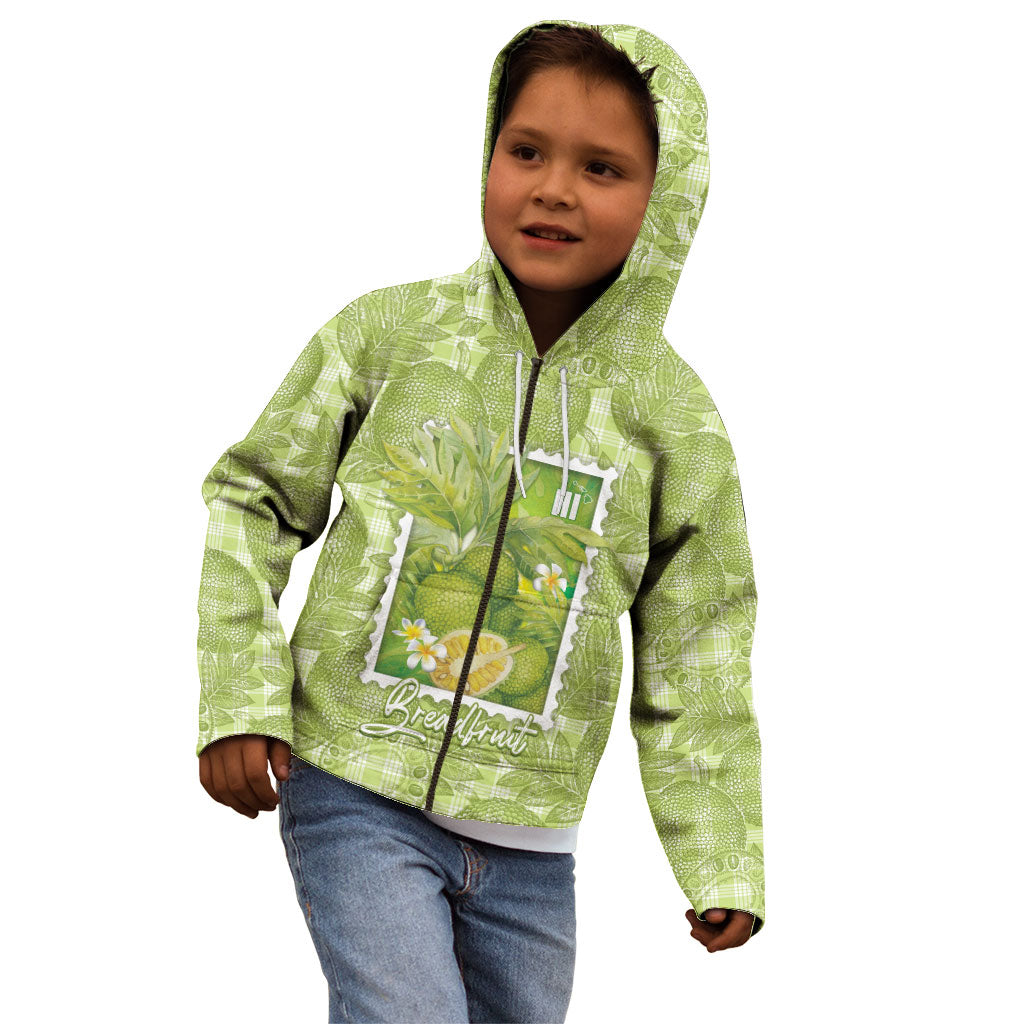 Aloha Hawaii Ulu Palaka Motifs Kid Hoodie Hawaiian Breadfruit Stylized Stamp LT14 - Polynesian Pride