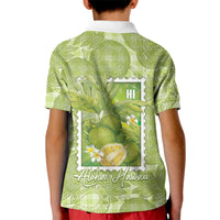 Aloha Hawaii Ulu Palaka Motifs Kid Polo Shirt Hawaiian Breadfruit Stylized Stamp LT14 - Polynesian Pride