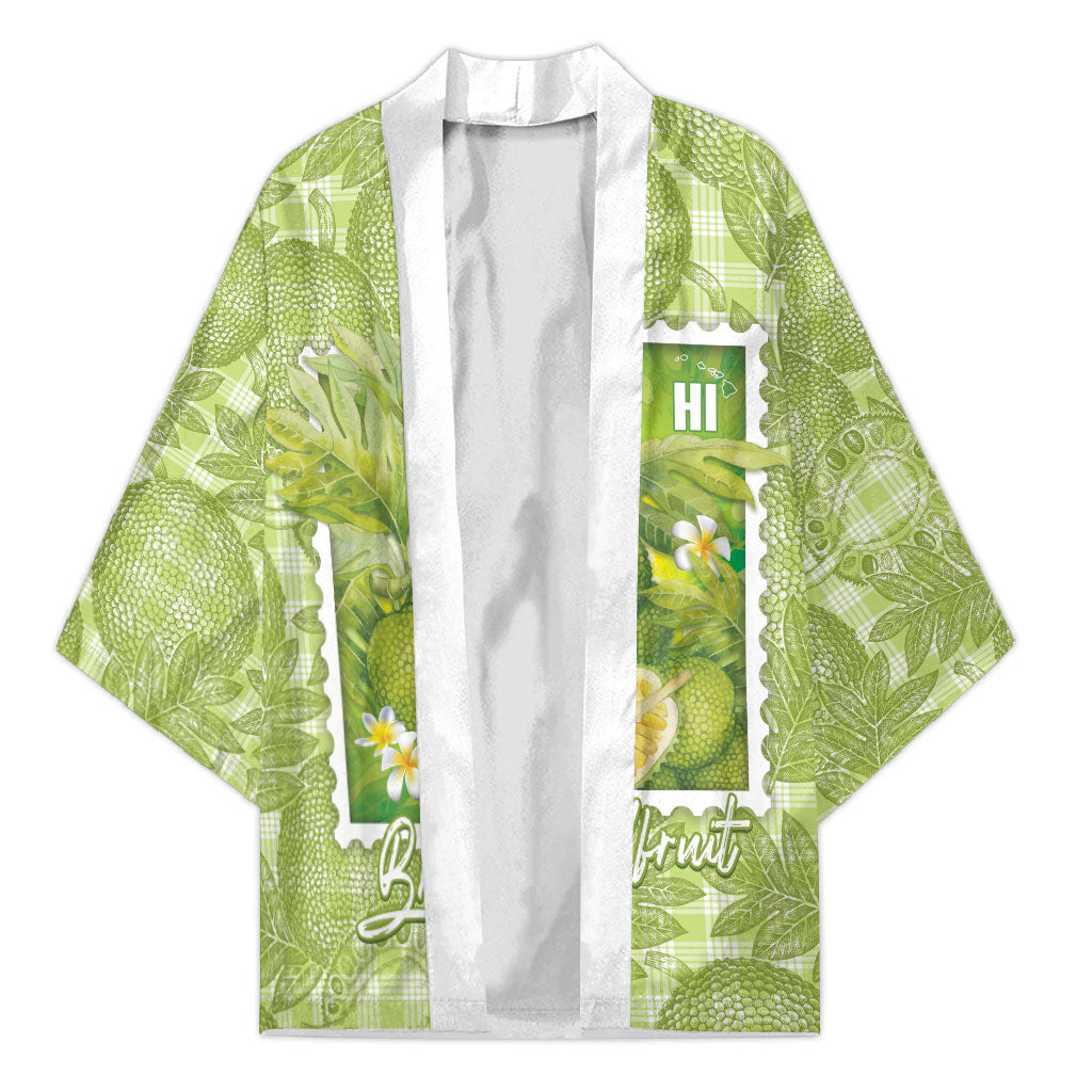 Aloha Hawaii Ulu Palaka Motifs Kimono Hawaiian Breadfruit Stylized Stamp