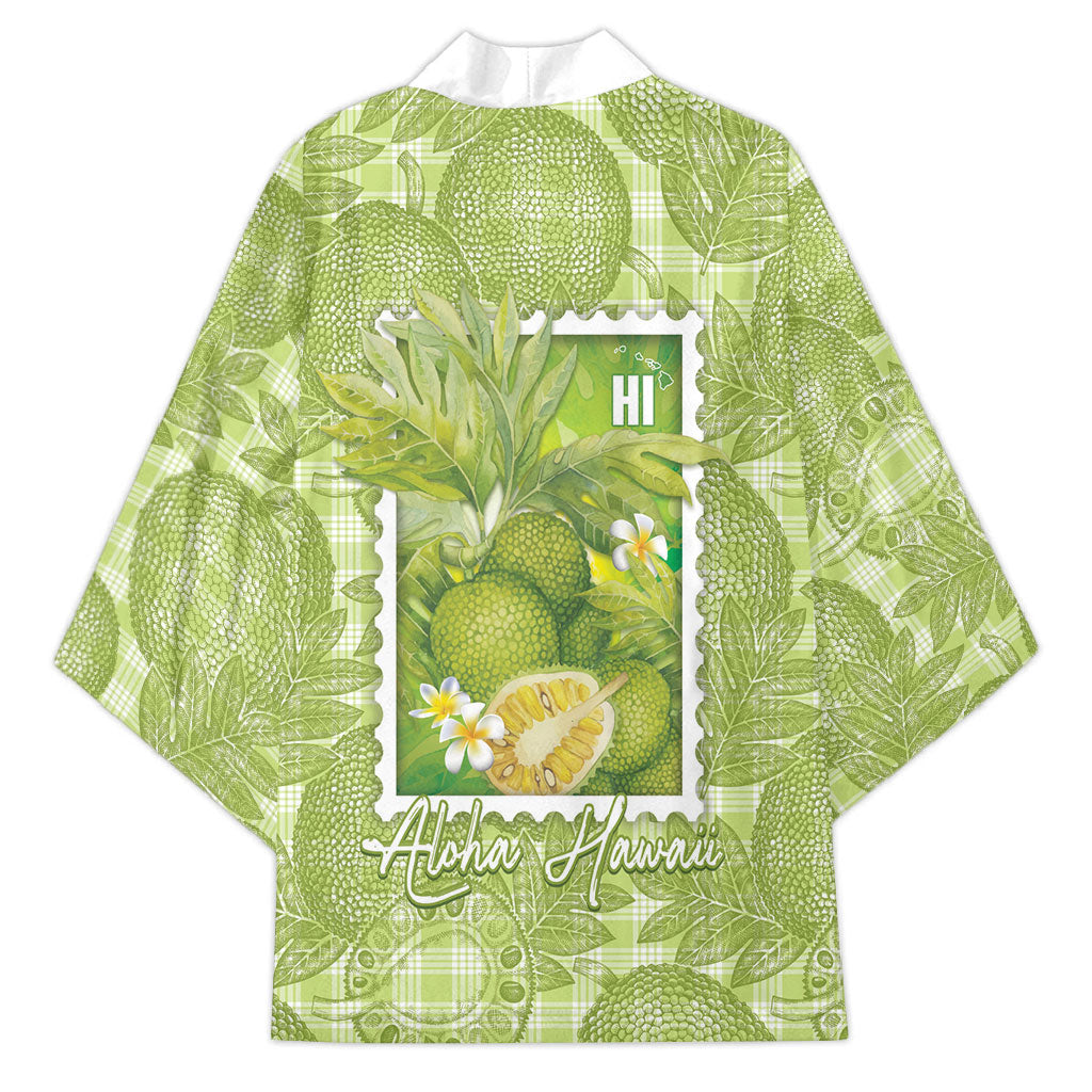 Aloha Hawaii Ulu Palaka Motifs Kimono Hawaiian Breadfruit Stylized Stamp LT14 - Polynesian Pride