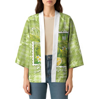 Aloha Hawaii Ulu Palaka Motifs Kimono Hawaiian Breadfruit Stylized Stamp LT14 - Polynesian Pride