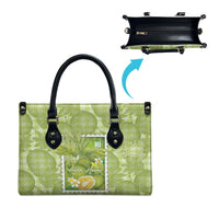 Aloha Hawaii Ulu Palaka Motifs Leather Bag Hawaiian Breadfruit Stylized Stamp LT14 - Polynesian Pride