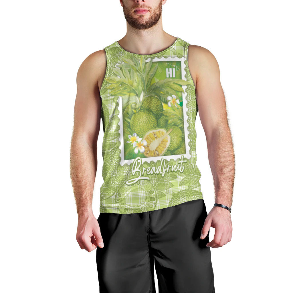 Aloha Hawaii Ulu Palaka Motifs Men Tank Top Hawaiian Breadfruit Stylized Stamp LT14 - Polynesian Pride