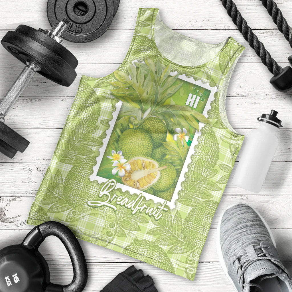 Aloha Hawaii Ulu Palaka Motifs Men Tank Top Hawaiian Breadfruit Stylized Stamp LT14 - Polynesian Pride