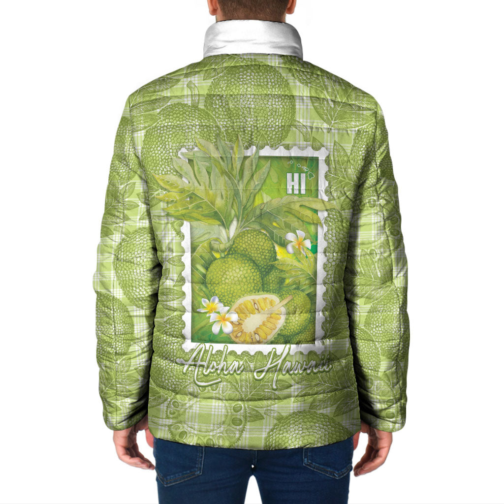 Aloha Hawaii Ulu Palaka Motifs Padded Jacket Hawaiian Breadfruit Stylized Stamp LT14 - Polynesian Pride