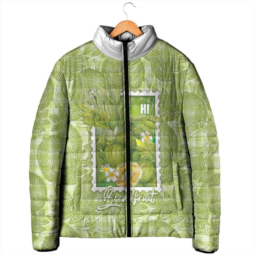 Aloha Hawaii Ulu Palaka Motifs Padded Jacket Hawaiian Breadfruit Stylized Stamp LT14 - Polynesian Pride