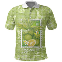 Aloha Hawaii Ulu Palaka Motifs Polo Shirt Hawaiian Breadfruit Stylized Stamp LT14 Green - Polynesian Pride