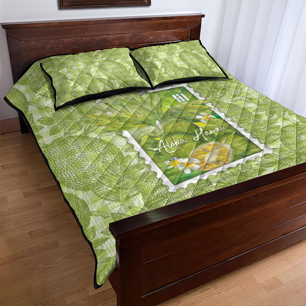 Aloha Hawaii Ulu Palaka Motifs Quilt Bed Set Hawaiian Breadfruit Stylized Stamp LT14 - Polynesian Pride