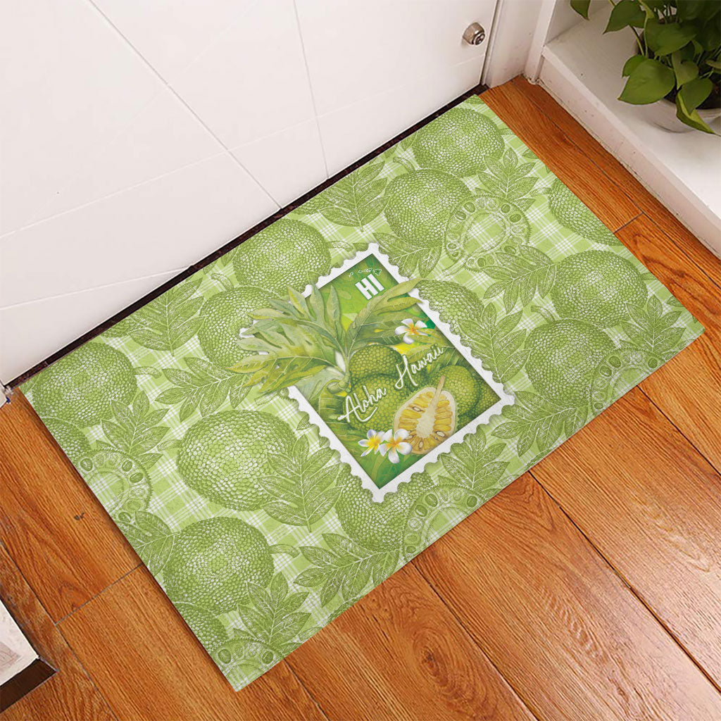 Aloha Hawaii Ulu Palaka Motifs Rubber Doormat Hawaiian Breadfruit Stylized Stamp LT14 - Polynesian Pride
