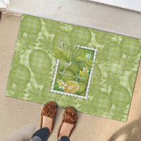 Aloha Hawaii Ulu Palaka Motifs Rubber Doormat Hawaiian Breadfruit Stylized Stamp LT14 - Polynesian Pride