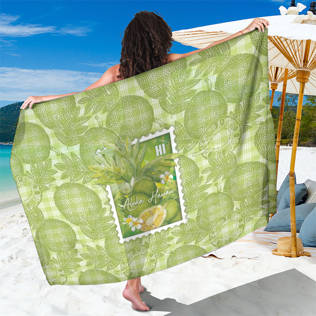 Aloha Hawaii Ulu Palaka Motifs Sarong Hawaiian Breadfruit Stylized Stamp LT14 One Size 44 x 66 inches Green - Polynesian Pride