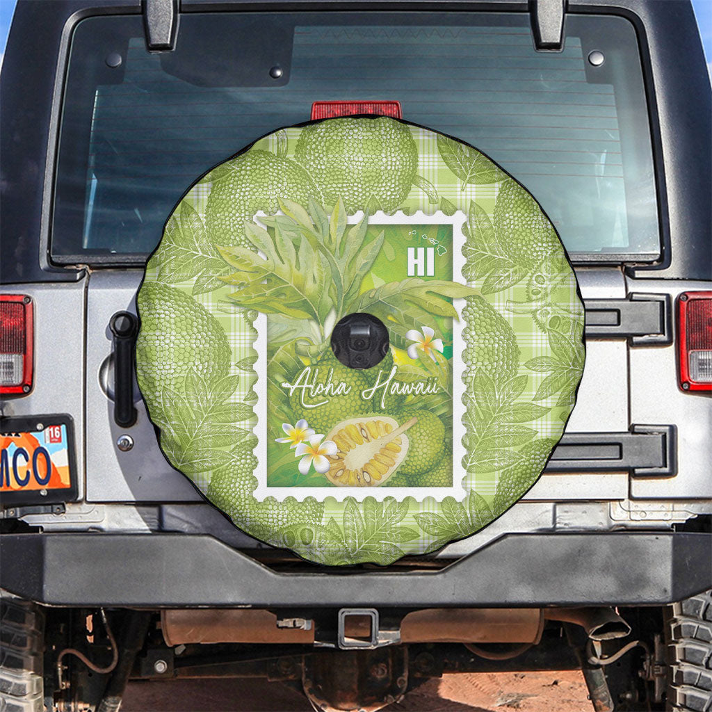 Aloha Hawaii Ulu Palaka Motifs Spare Tire Cover Hawaiian Breadfruit Stylized Stamp LT14 Green - Polynesian Pride