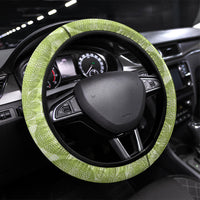 Aloha Hawaii Ulu Palaka Motifs Steering Wheel Cover Hawaiian Breadfruit Stylized Stamp LT14 Universal Fit Green - Polynesian Pride