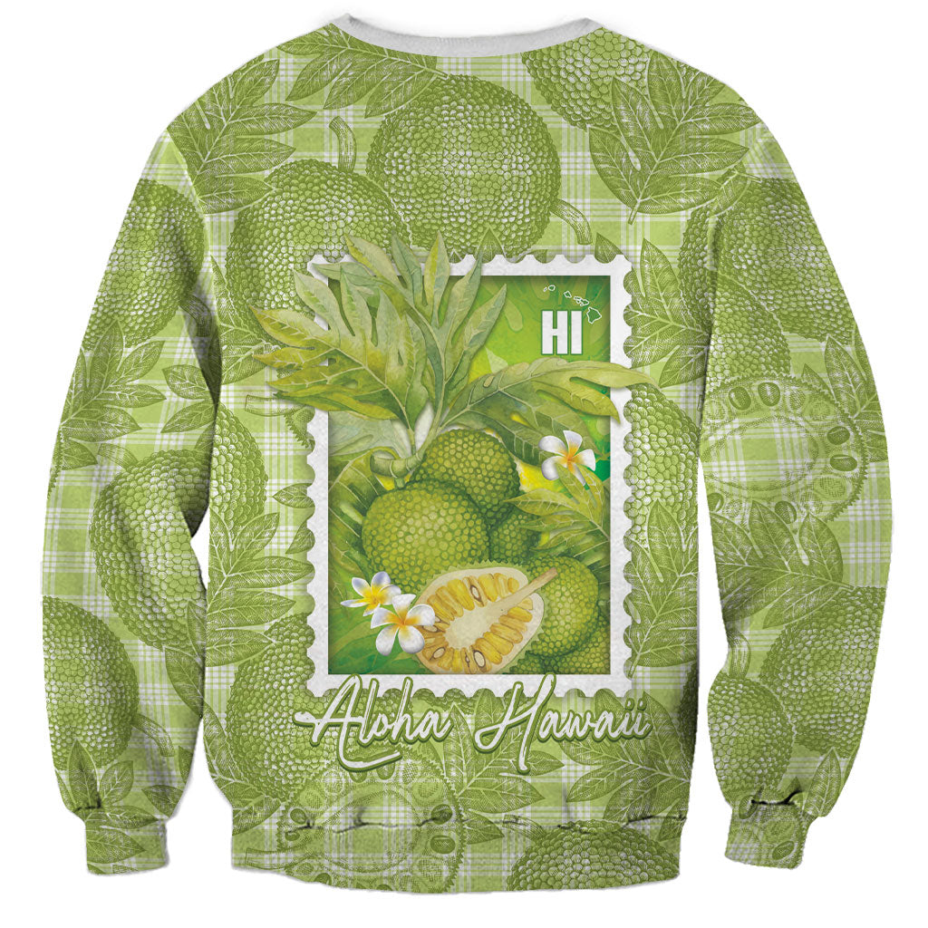 Aloha Hawaii Ulu Palaka Motifs Sweatshirt Hawaiian Breadfruit Stylized Stamp LT14 - Polynesian Pride