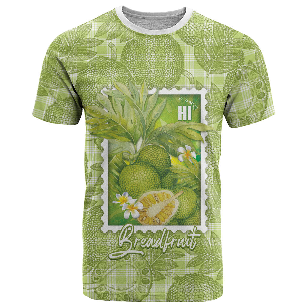 Aloha Hawaii Ulu Palaka Motifs T Shirt Hawaiian Breadfruit Stylized Stamp LT14 Green - Polynesian Pride