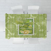 Aloha Hawaii Ulu Palaka Motifs Tablecloth Hawaiian Breadfruit Stylized Stamp LT14 Green - Polynesian Pride