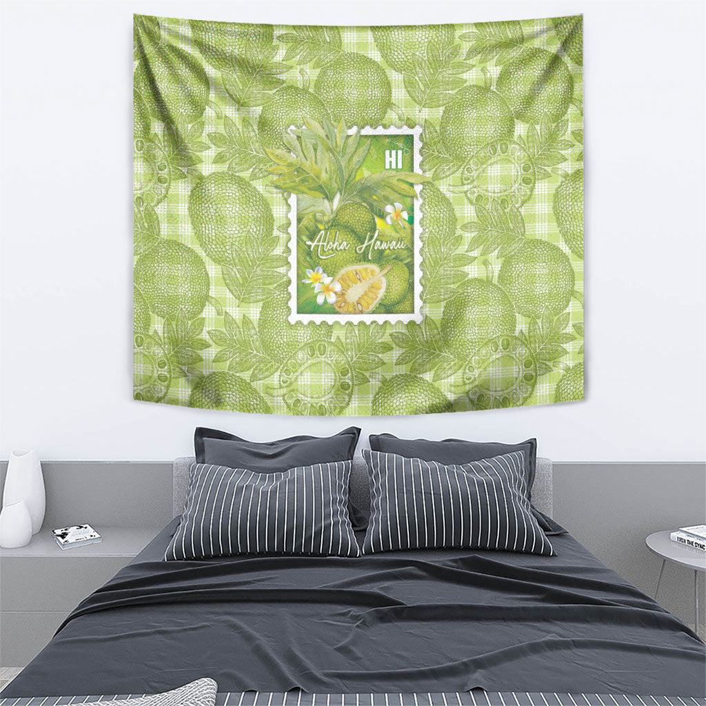 Aloha Hawaii Ulu Palaka Motifs Tapestry Hawaiian Breadfruit Stylized Stamp LT14 - Polynesian Pride