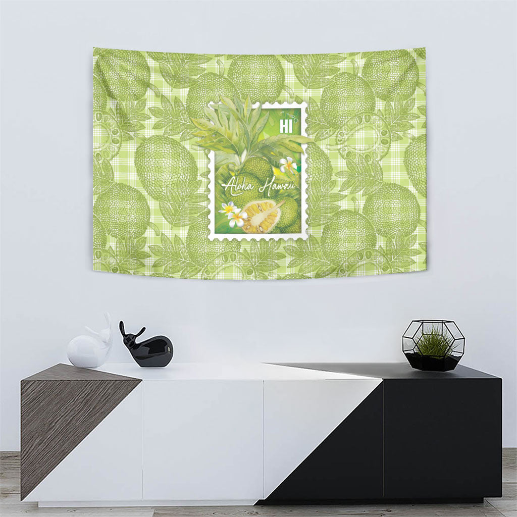 Aloha Hawaii Ulu Palaka Motifs Tapestry Hawaiian Breadfruit Stylized Stamp LT14 - Polynesian Pride