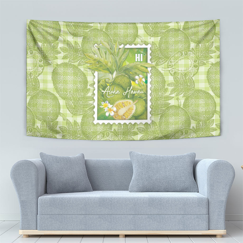 Aloha Hawaii Ulu Palaka Motifs Tapestry Hawaiian Breadfruit Stylized Stamp LT14 - Polynesian Pride