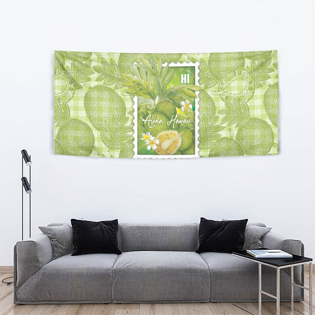 Aloha Hawaii Ulu Palaka Motifs Tapestry Hawaiian Breadfruit Stylized Stamp LT14 - Polynesian Pride