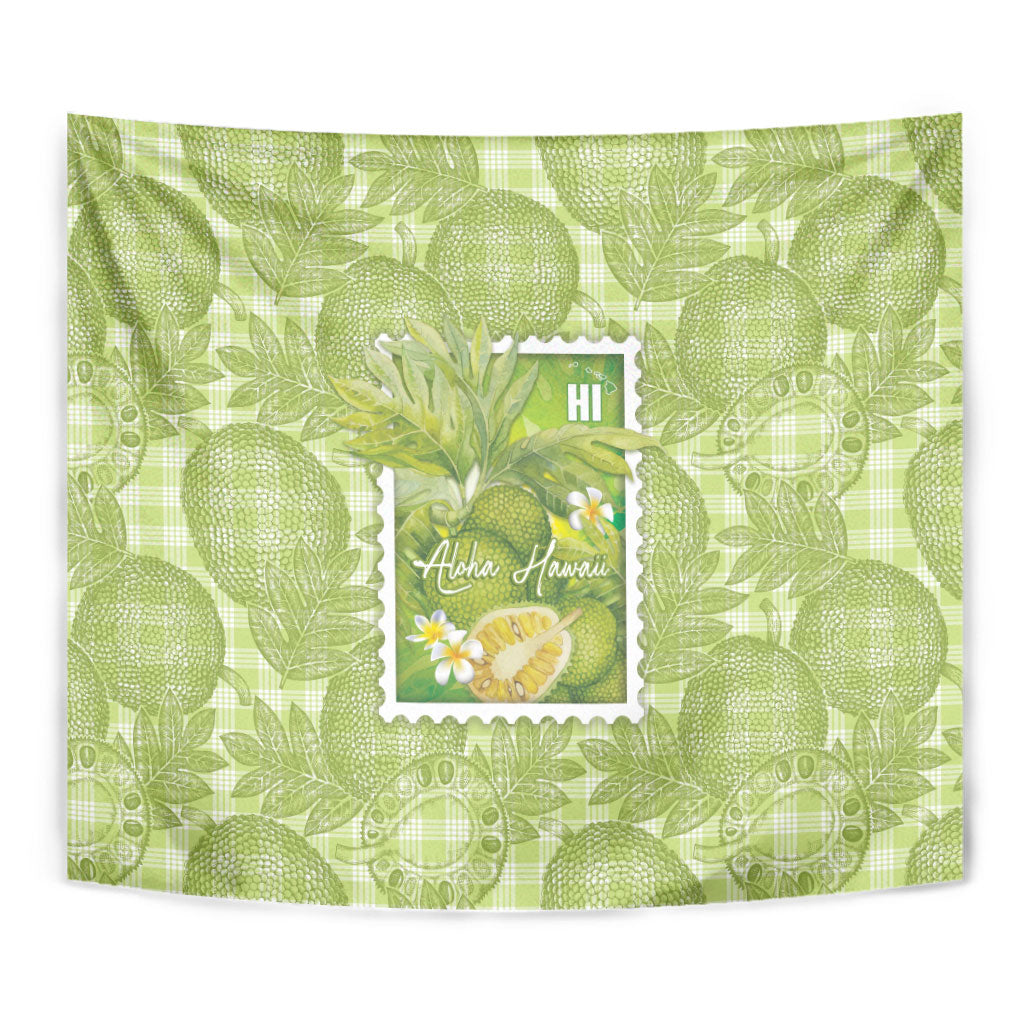 Aloha Hawaii Ulu Palaka Motifs Tapestry Hawaiian Breadfruit Stylized Stamp LT14 - Polynesian Pride