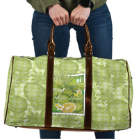 Aloha Hawaii Ulu Palaka Motifs Travel Bag Hawaiian Breadfruit Stylized Stamp LT14 Green - Polynesian Pride