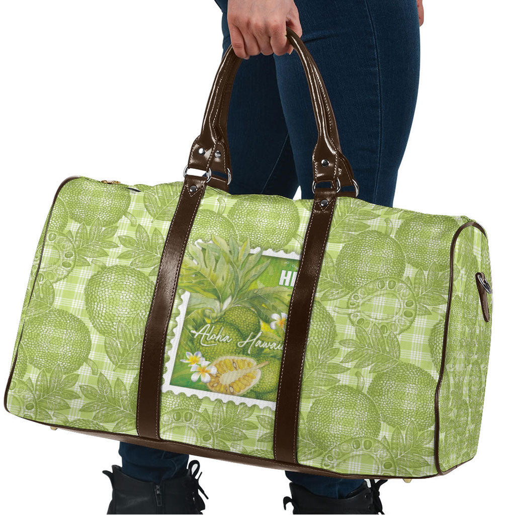 Aloha Hawaii Ulu Palaka Motifs Travel Bag Hawaiian Breadfruit Stylized Stamp LT14 - Polynesian Pride