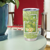 Aloha Hawaii Ulu Palaka Motifs Tumbler Cup Hawaiian Breadfruit Stylized Stamp LT14 - Polynesian Pride