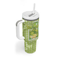 Aloha Hawaii Ulu Palaka Motifs Tumbler With Handle Hawaiian Breadfruit Stylized Stamp LT14 - Polynesian Pride