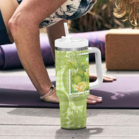Aloha Hawaii Ulu Palaka Motifs Tumbler With Handle Hawaiian Breadfruit Stylized Stamp LT14 - Polynesian Pride