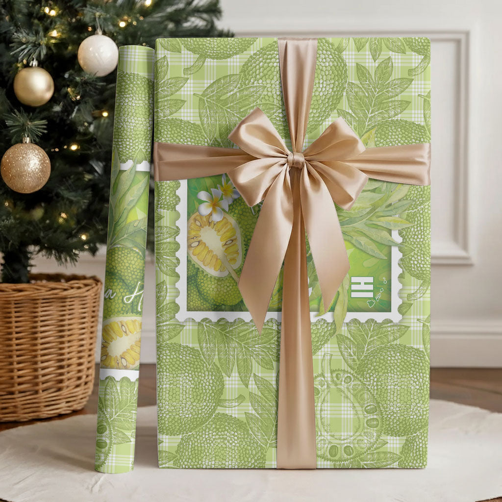 Aloha Hawaii Ulu Palaka Motifs Wrapping Paper Hawaiian Breadfruit Stylized Stamp LT14 - Polynesian Pride