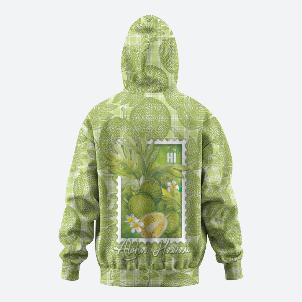 Aloha Hawaii Ulu Palaka Motifs Zip Hoodie Hawaiian Breadfruit Stylized Stamp LT14 - Polynesian Pride