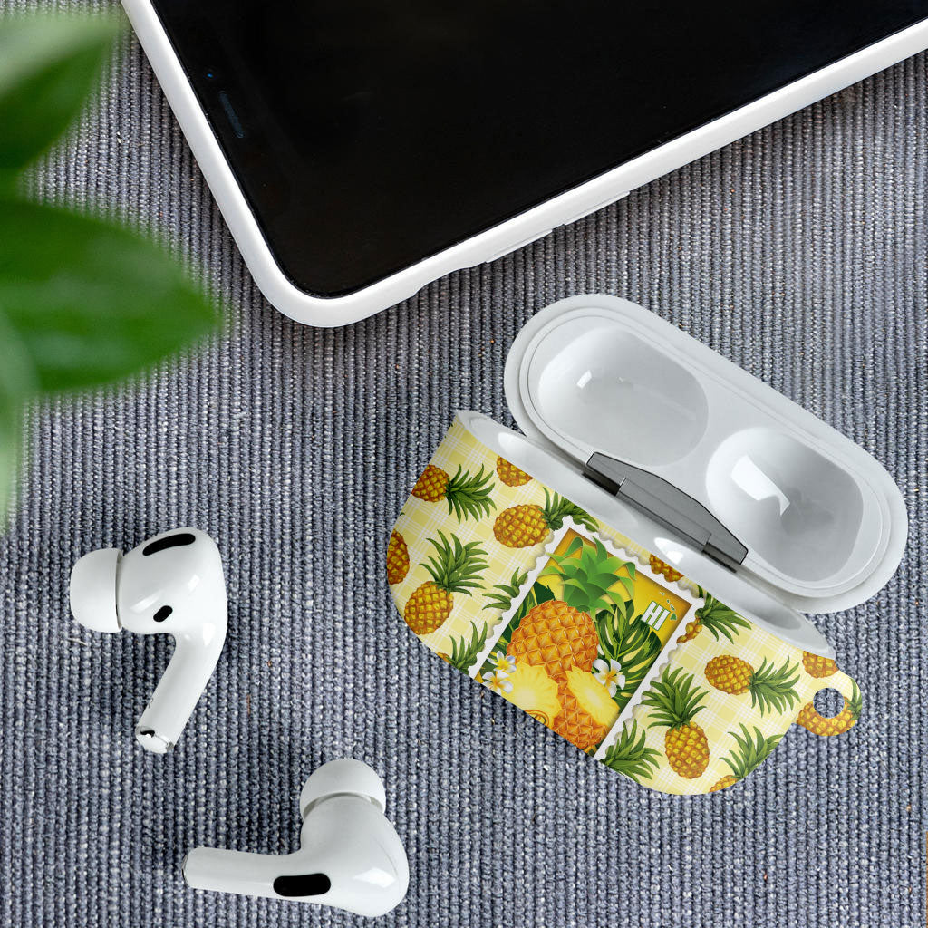 Aloha Hawaii Hala Kahiki Palaka Motifs AirPods Case Hawaiian Pineapple Stylized Stamp LT14 - Polynesian Pride
