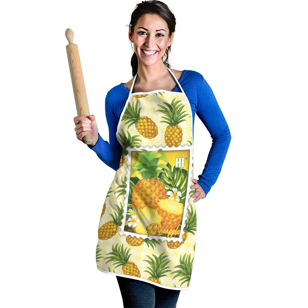 Aloha Hawaii Hala Kahiki Palaka Motifs Apron Hawaiian Pineapple Stylized Stamp LT14 - Polynesian Pride