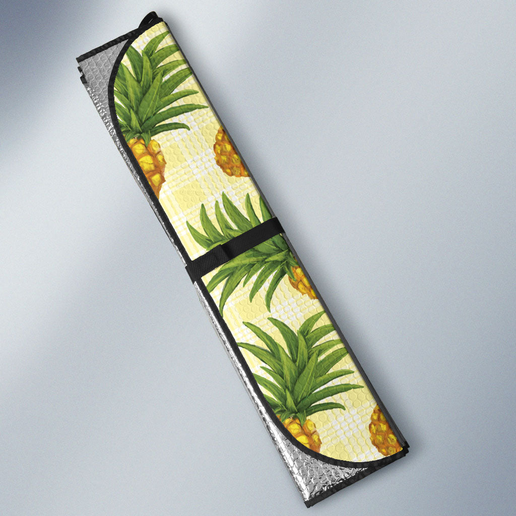 Aloha Hawaii Hala Kahiki Palaka Motifs Auto Sun Shade Hawaiian Pineapple Stylized Stamp LT14 - Polynesian Pride