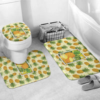 Aloha Hawaii Hala Kahiki Palaka Motifs Bathroom Set Hawaiian Pineapple Stylized Stamp LT14 Mat Set Only (3 pcs) One Size Yellow - Polynesian Pride