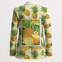 Aloha Hawaii Hala Kahiki Palaka Motifs Blazer Hawaiian Pineapple Stylized Stamp LT14 - Polynesian Pride