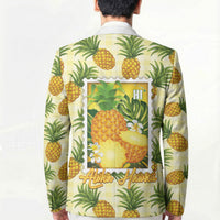 Aloha Hawaii Hala Kahiki Palaka Motifs Blazer Hawaiian Pineapple Stylized Stamp LT14 - Polynesian Pride