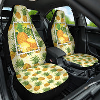Aloha Hawaii Hala Kahiki Palaka Motifs Car Seat Cover Hawaiian Pineapple Stylized Stamp LT14 One Size Yellow - Polynesian Pride