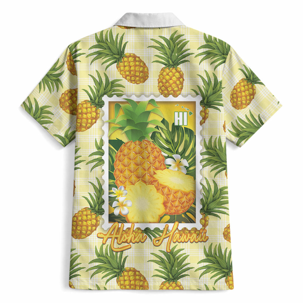 Aloha Hawaii Hala Kahiki Palaka Motifs Hawaiian Shirt Hawaiian Pineapple Stylized Stamp LT14 - Polynesian Pride