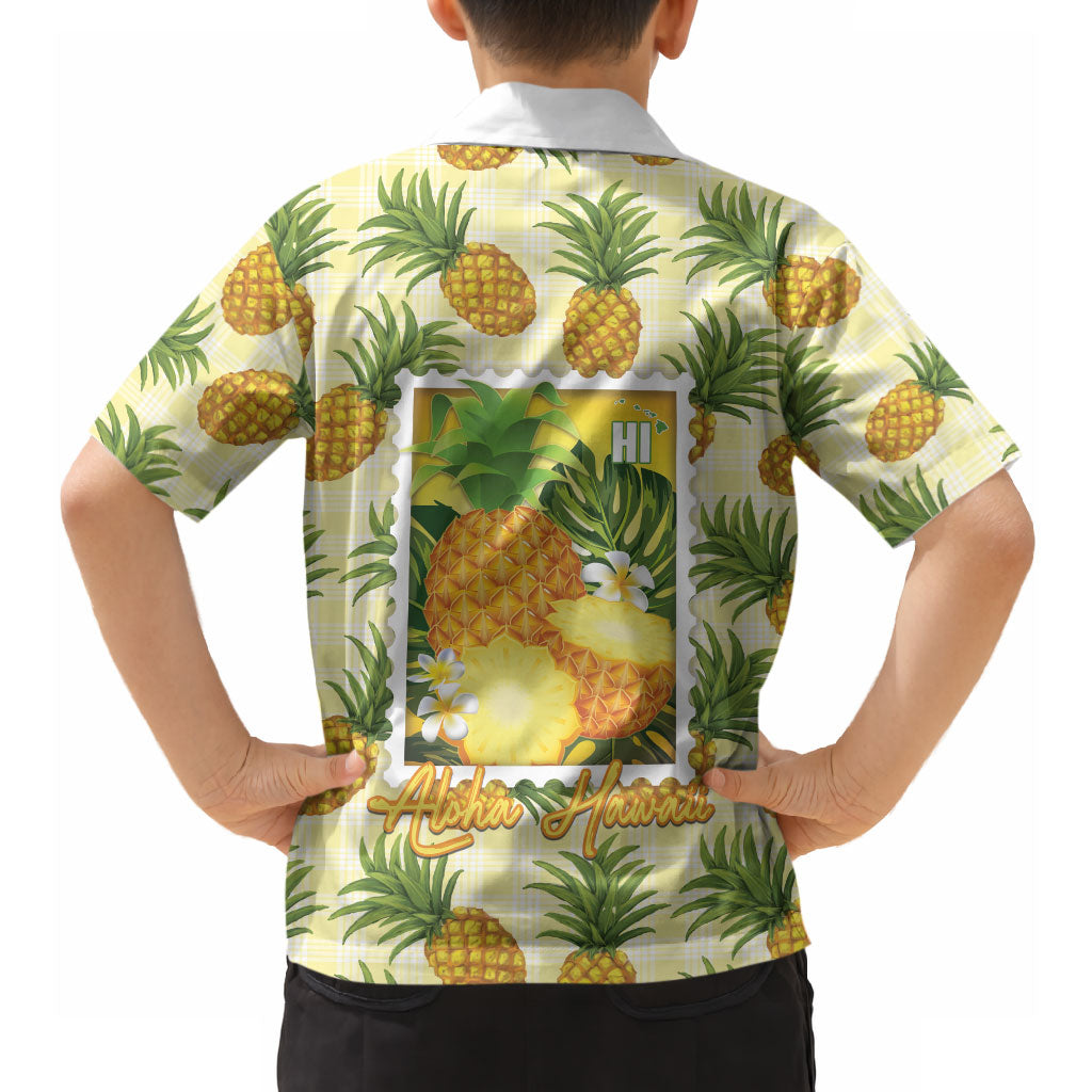 Aloha Hawaii Hala Kahiki Palaka Motifs Hawaiian Shirt Hawaiian Pineapple Stylized Stamp LT14 - Polynesian Pride