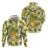 Aloha Hawaii Hala Kahiki Palaka Motifs Hoodie Hawaiian Pineapple Stylized Stamp LT14 - Polynesian Pride