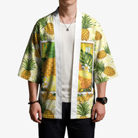 Aloha Hawaii Hala Kahiki Palaka Motifs Kimono Hawaiian Pineapple Stylized Stamp LT14 - Polynesian Pride