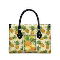 Aloha Hawaii Hala Kahiki Palaka Motifs Leather Bag Hawaiian Pineapple Stylized Stamp LT14 - Polynesian Pride