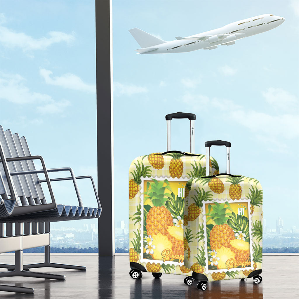 Aloha Hawaii Hala Kahiki Palaka Motifs Luggage Cover Hawaiian Pineapple Stylized Stamp LT14 - Polynesian Pride