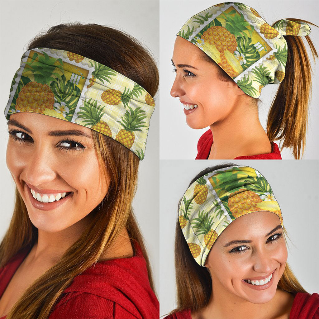 Aloha Hawaii Hala Kahiki Palaka Motifs Neck Gaiter Hawaiian Pineapple Stylized Stamp LT14 - Polynesian Pride