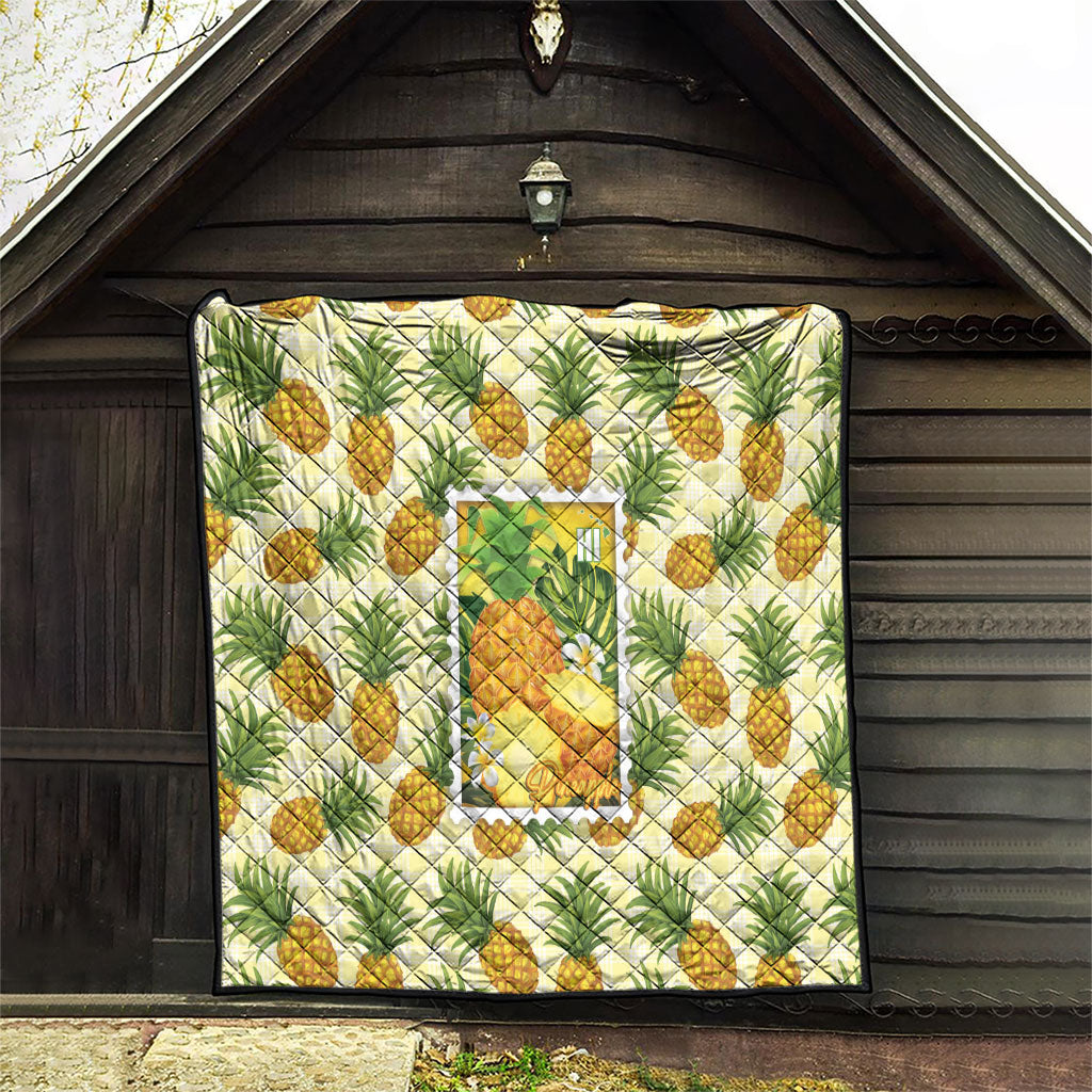 Aloha Hawaii Hala Kahiki Palaka Motifs Quilt Hawaiian Pineapple Stylized Stamp LT14 - Polynesian Pride