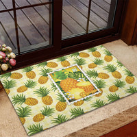 Aloha Hawaii Hala Kahiki Palaka Motifs Rubber Doormat Hawaiian Pineapple Stylized Stamp LT14 - Polynesian Pride